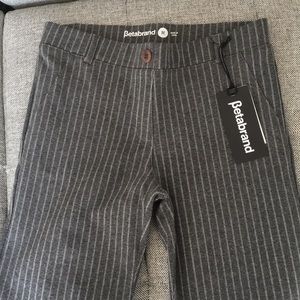 Gray pinstripe Betabrand Dress Pant Yoga Pants